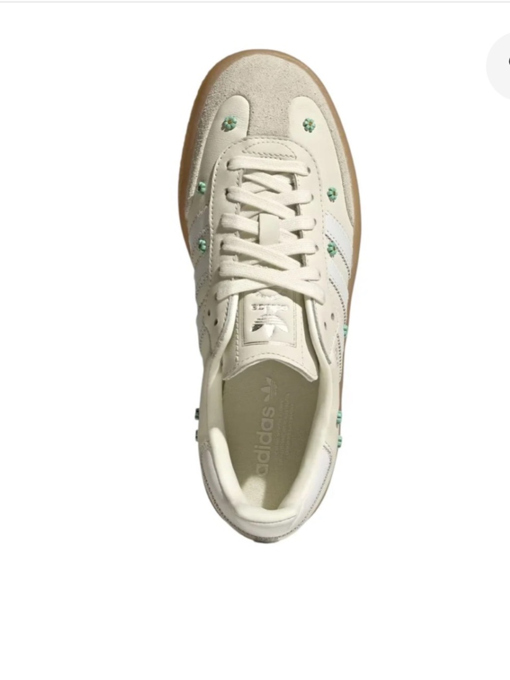 adidas Samba Sambae Off White Cloud Clear Mint Floral Embellished - Picture 4 of 14